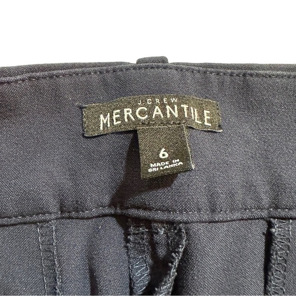 J. Crew Mercantile Women Navy Flat Front Pants Sz 6x26 Cropped Career Stretch - Picture 3 of 13
